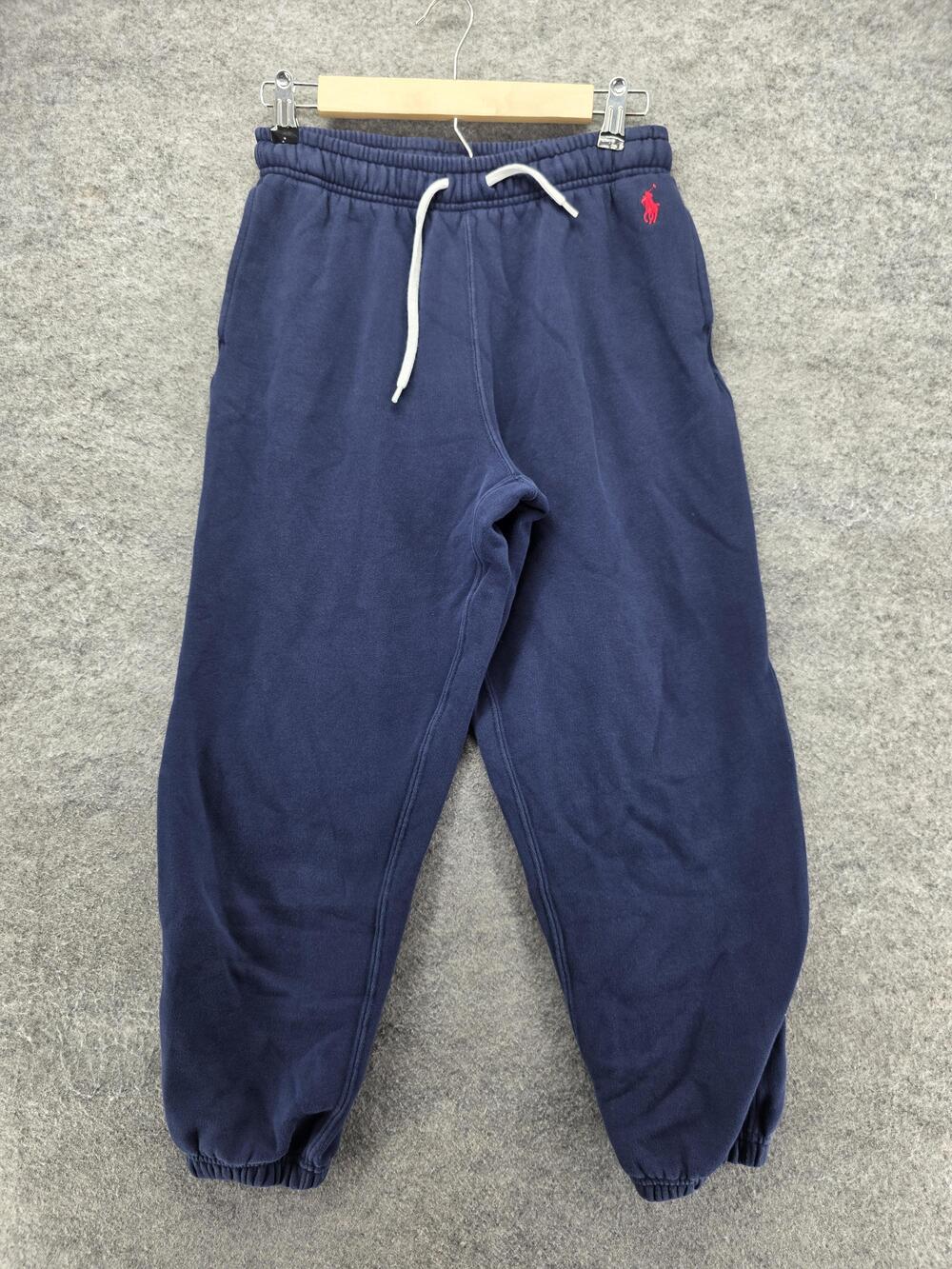 Polo Ralph Lauren Pants Mens S Blue Tapered Jogger Fleece Drawstring Pockets